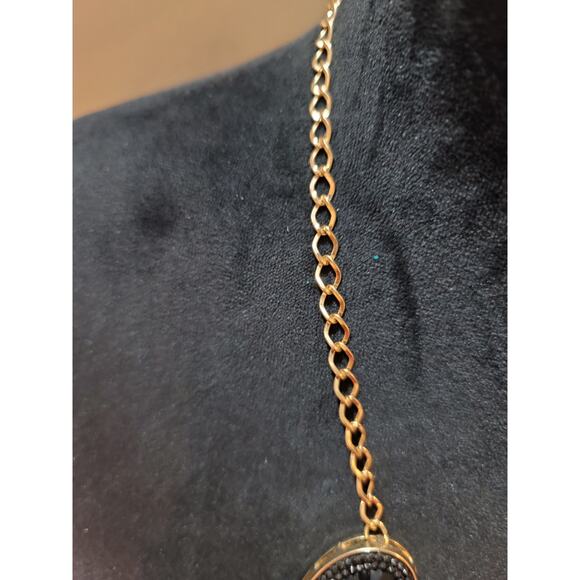 Charming Charlie Women's Statement Black Teardrop Bib Necklace - Picture 6 of 9